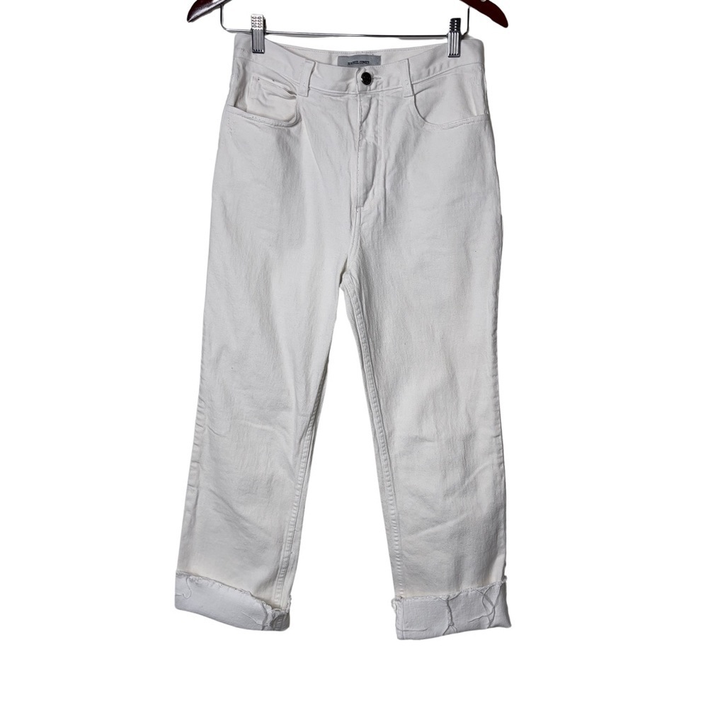 Rachel Comey ecru off white high rise raw hem denim pants sz 4